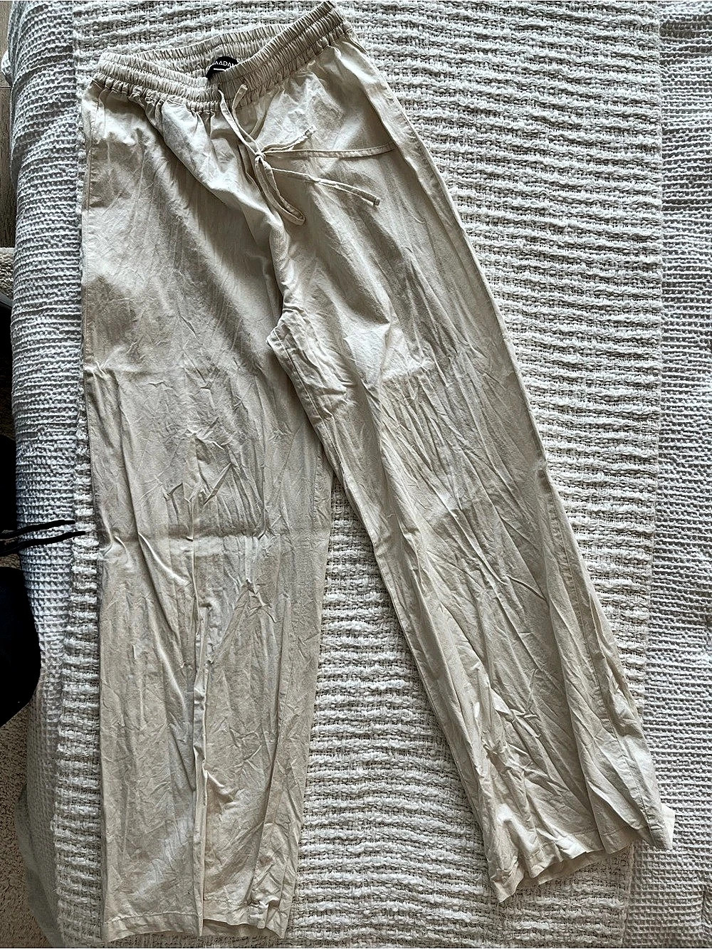 NAADAM Organic Cotton Pull On Pant Wide Leg Cream Medium